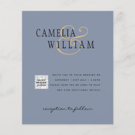 Foto Wedding Einladung QRCode UAWG Dusty Blue Flyer