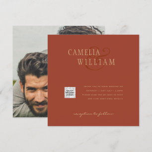 Foto Wedding Einladung QRCode UAWG Terracotta