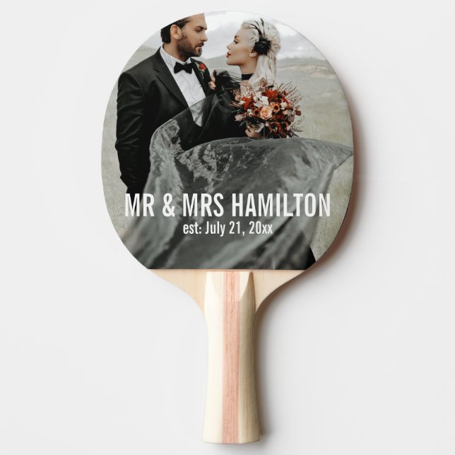 Foto Wedding Geschenk Personalisiert Tischtennis Schläger (Vorderseite)