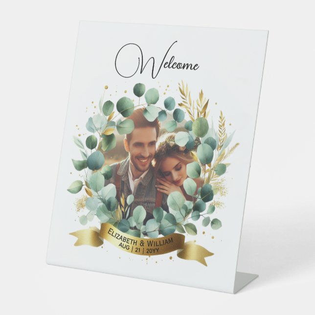 FOTO Wedding Gift Neuvermählte Jubiläumspaare Sockelschild (Vorderseite)