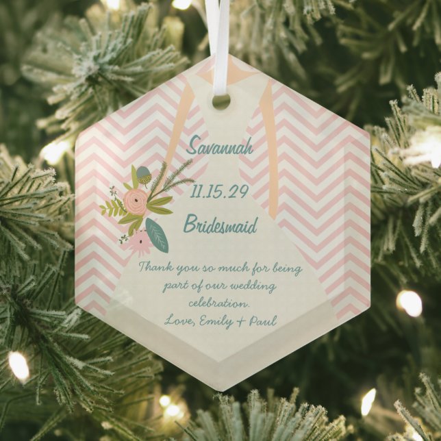 Foto Wedding Gown Bridesmaid Keepake Geschenk Ornament Aus Glas (Insitu)