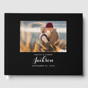 Foto Wedding Guest Book, Black and White Gästebuch