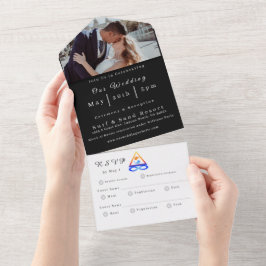 Foto Wedding Invitation-Twin Flame- All In One Einladung