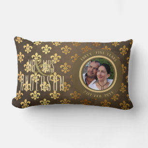 FOTO Wedding Jubiläum JEDE Bronze Gold Verziert Lendenkissen