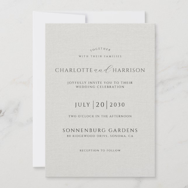 Foto Wedding Moderne Minimalistische Bettwäsche Einladung (Vorderseite)