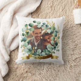 FOTO Wedding Vielen Dank Eucalyptus Blätter Gesche Kissen