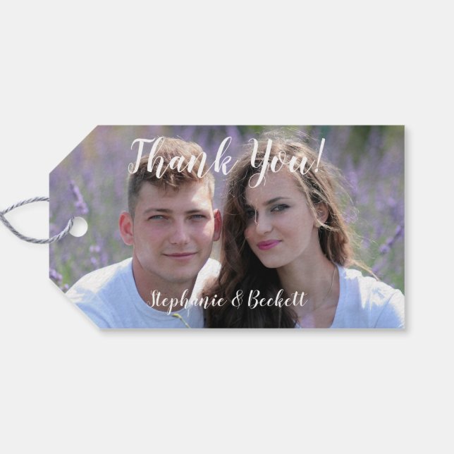 Foto Wedding Vielen Dank Geschenkanhänger (Rückseite Horizontal)