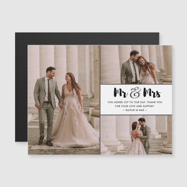 Foto Wedding Vielen Dank Magnetkarte (Vorne/Hinten)