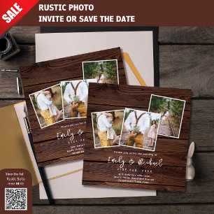 FOTO WEDING ERSUCHT RUSTISCHEN WOODLAND BARN SQUAR EINLADUNG