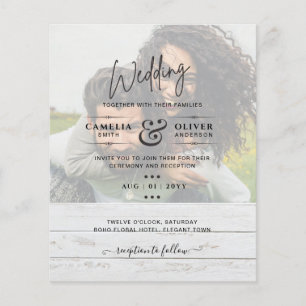 FOTO WEDING INVITATION Budget Overlay Text LeahG Flyer