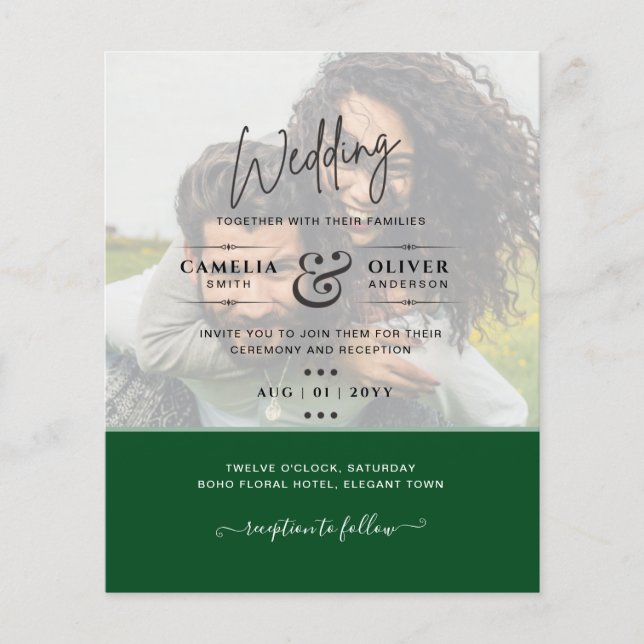 FOTO WEDING INVITATION Budget Overlay Text LeahG Flyer (Vorne)