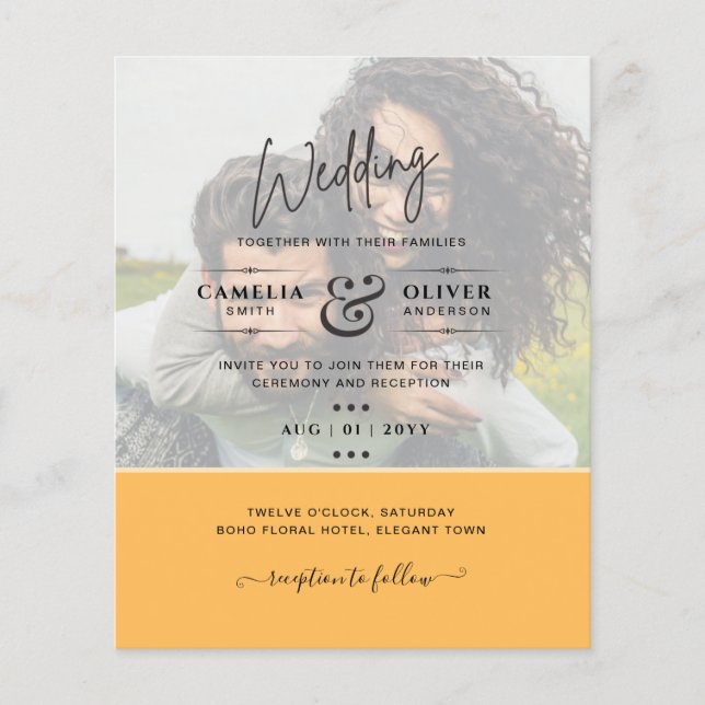 FOTO WEDING INVITATION Budget Overlay Text LeahG Flyer (Vorne)