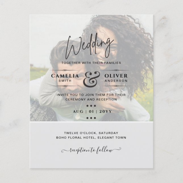 FOTO WEDING INVITATION Budget Overlay Text LeahG Flyer (Vorne)