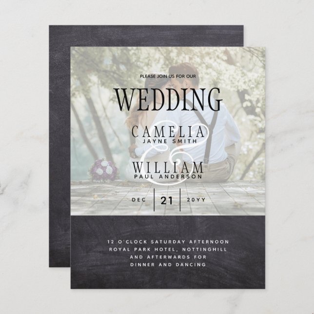 FOTO WEDING INVITATION Overlay Text LeahG HAUSHALT (Vorne/Hinten)