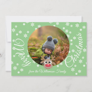 Foto Weihnachten Aquamarin Weiße Schrift Niedlich 