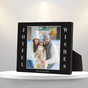 Foto Weihnachten Joyful Wünsche Fotoplatte
