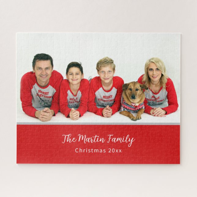 Foto Weihnachten Pajamas Personalisiert Red (Horizontal)