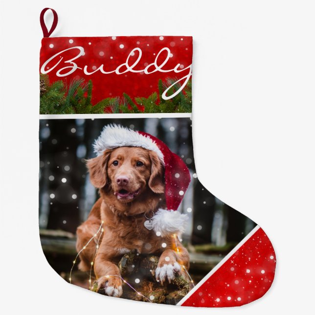 Foto Weihnachten Personalisierter Strumpf Großer Weihnachtsstrumpf (Vorderseite)