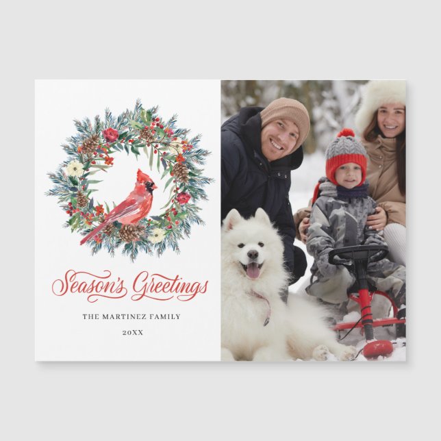 FOTO Weihnachts Gruß Urlaub Magnetkarte (Vorderseite)