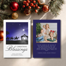 Foto-Weihnachts-Krippenszene Christlicher Segen
