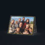 Foto Weihnachts-Letter Gold Chalkboard Feiertagskarte<br><div class="desc">Foto Gold Border Weihnachtsbrief und Chalkboard Elemente im zweiten Foto auf der Kartenrückseite</div>