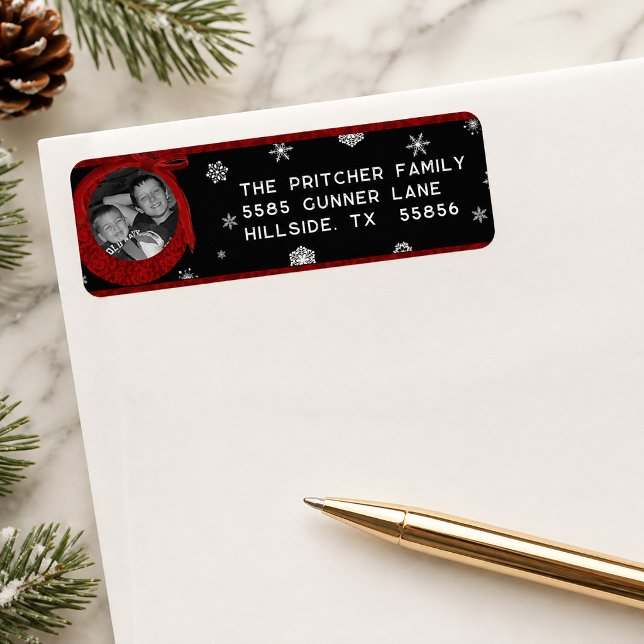Foto Weihnachts-Rücksendeadresse (Photo Christmas Return Address Label)
