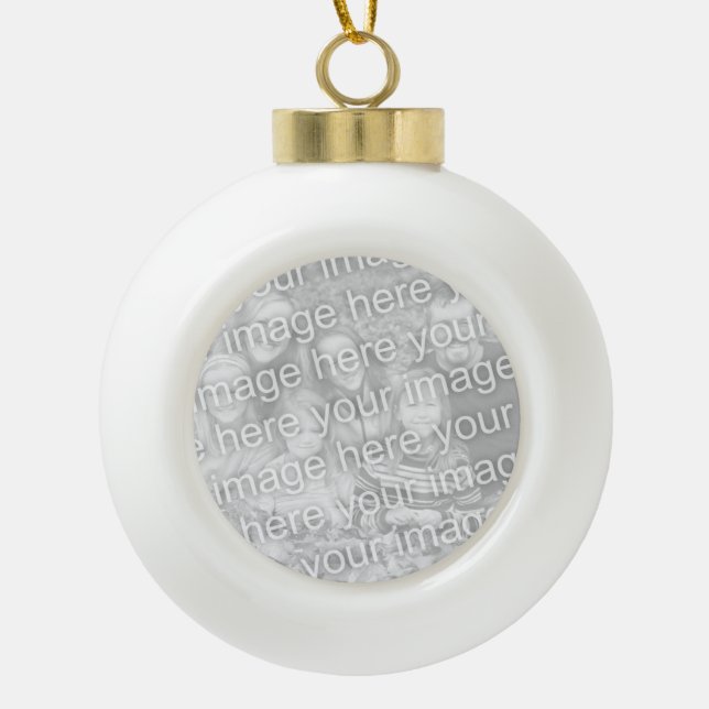 Foto Weihnachtsbällchen | Eigenes Bild hinzufügen Keramik Kugel-Ornament (Vorderseite)