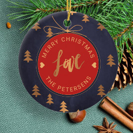 FOTO Weihnachtsdekor Joy Liebe Navy Blue Custom Keramik Ornament