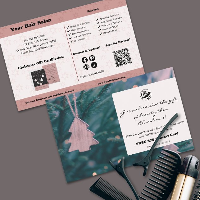 Foto Weihnachtsgeschenkgutschein Werbeaktion Flyer (Photo Christmas Gift Certificate Promotional Flyer)