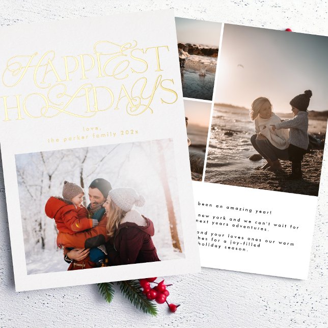 Foto-Weihnachtsgold Folien Feiertagskarte (Von Creator hochgeladen)