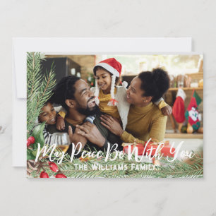 Foto Weihnachtskarte Doppelseitig Moderner Urlaub Einladung