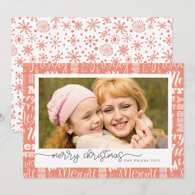 Foto Weihnachtskarte im Hintergrund Einladung (Vorne/Hinten)