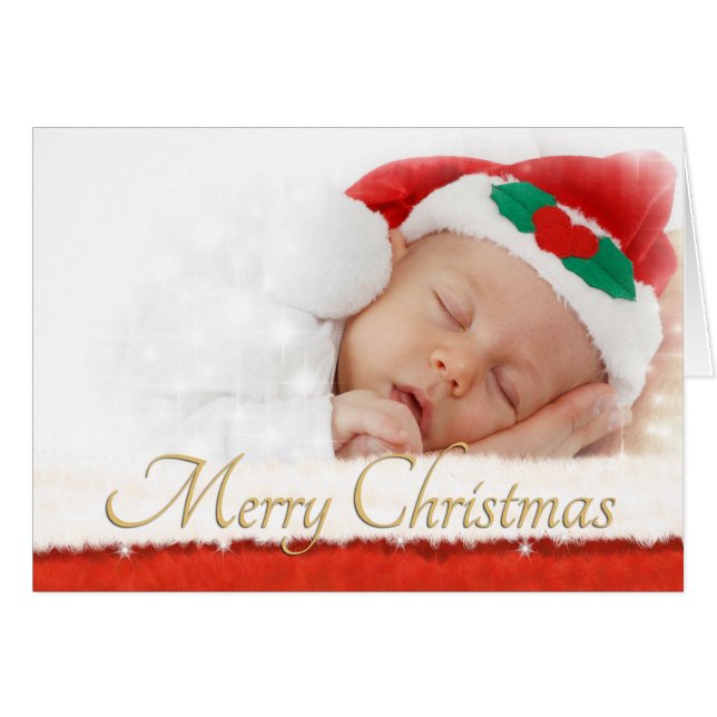Foto Weihnachtskarte mit Santa Claus Anzug Fur Fra (Vorderseite (Horizontal))