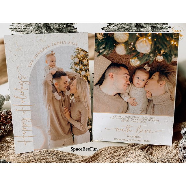 Foto Weihnachtskarte Weihnachtskarte Familie Weihn Einladung (Photo Christmas Card Boho Family Christmas Card Holiday Card Modern Minimalist Christmas Card )