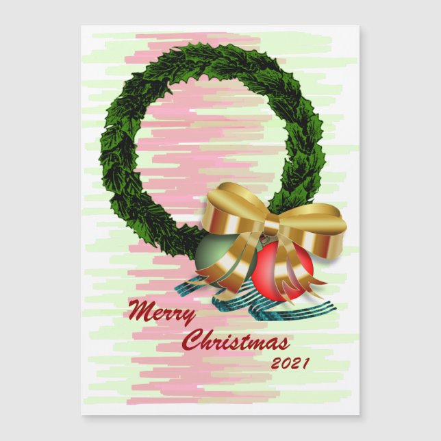 Foto Weihnachtskranz Magnetkarte (Vorderseite)