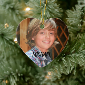 FOTO-WEIHNACHTSORNAMENT HERZFORM INDIVIDUELL KERAMIK ORNAMENT