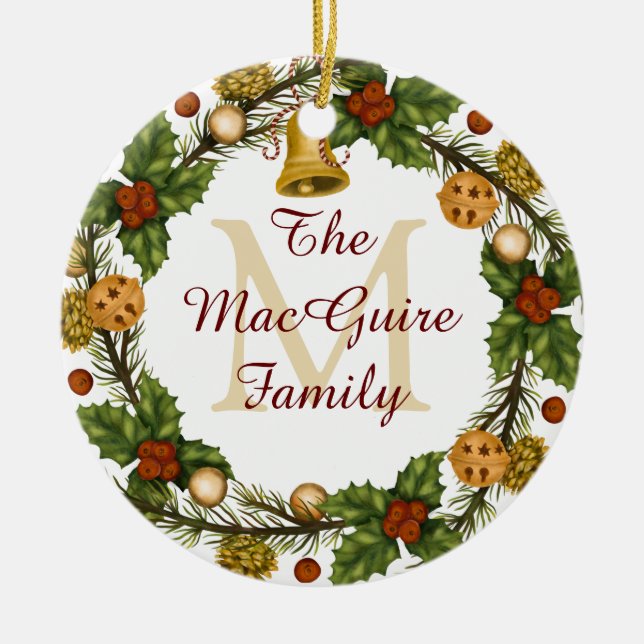 Foto Weihnachtsschmuck Vintag Wreath Monogram (Vorne)