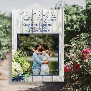 Foto "Weiße Blume" Save the Date Einladung