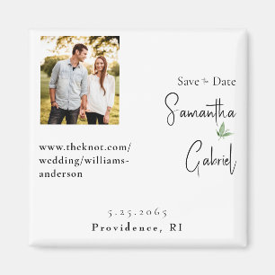 Foto Weiße Hochzeit Save the Date Magnet