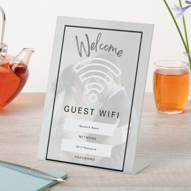 Foto Welcome Guest Wifi Kennwort Sockelschild (In Situ)