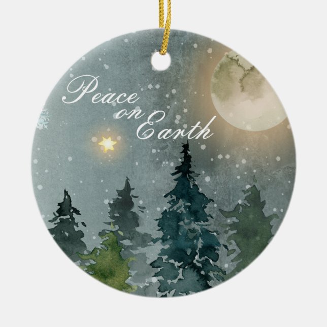 Foto Weltfrieden Weihnachten Keramik Ornament (Vorne)