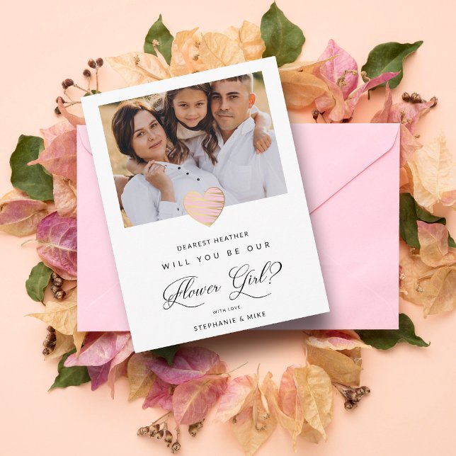 Foto werden Sie unser Blumenmädchen rosa Herz sein Postkarte (Von Creator hochgeladen)