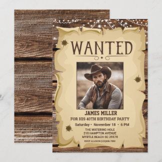 Foto Western Funny Gewollt Poster 40. Geburtstag Einladung