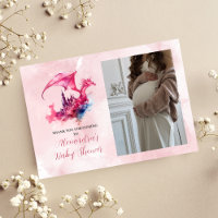 Foto Whimsical Pink Dragon Baby Dusche