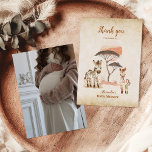 Foto Wild One Safari Animals Kinderdusche Dankeskarte<br><div class="desc">Mit unserer Foto Wild One Safari Animals Boy Baby Shower Dankeschön für eine Touch Abenteuer. Diese Karte verbindet den Charme der Safaritiere mit einem persönlichen Foto Ihres Kleinen und schafft so ein herzliches und unvergessliches Dankeschön. Design: Hier finden Sie lebendige Illustrationen von Safari-Tieren wie Löwen, Elefanten, Giraffen und Zebras, Set...</div>