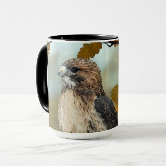 Foto Wildlife Red Tail Hawk Herbst Tasse (Vorderseite Links)
