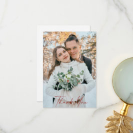 Foto Winter Red Text Wedding Blank Vielen Dank Dankeskarte