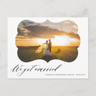 Foto Wir got verheiratete Hochzeitserklärung Postk Postkarte