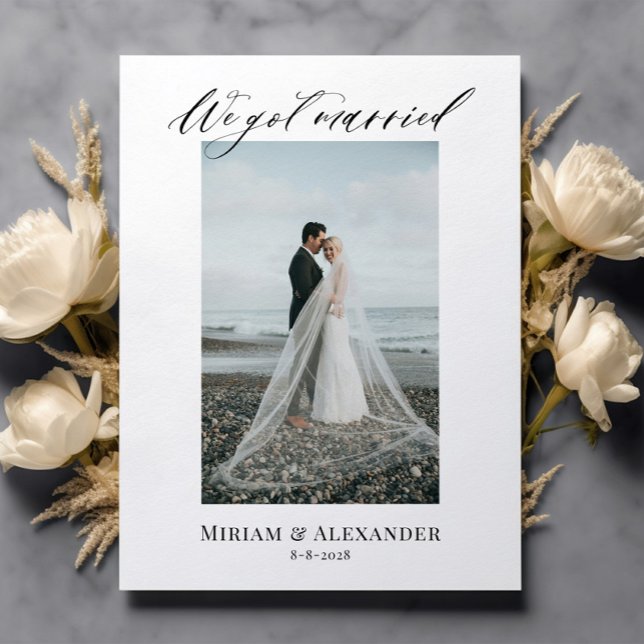 Foto Wir got verheiratete Hochzeitserklärung Postk Postkarte (Von Creator hochgeladen)