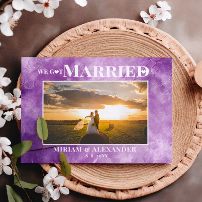 Foto Wir got verheiratete Hochzeitserklärung Postk Postkarte (Von Creator hochgeladen)